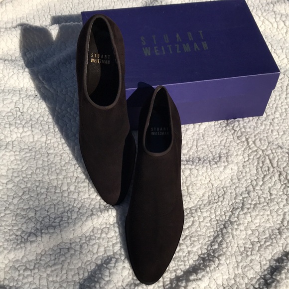 Stuart Weitzman Cocoa Suede Ankle Boots - Picture 7 of 8